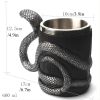 1pc Snake Coffee Mug Cup Cobra Drinking Cups, Stainless Steel Beer Mug Espresso Cup Beverage Mug For Milk Coffee Ice Cream Tea Juice