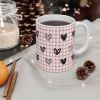 Plaid and Hearts Pink Mug