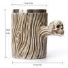 1pc Retro Resin Stainless Steel Beer Mug Skull Knight Tankard; Halloween Coffee Cups; Viking Tea Mug; Pub Bar Decoration Drinkware