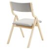 2 Pack Modern Folding Chairs with Padded Seat and Back, Wooden Dining Chairs Extra Chair for Guests Living Room Office Wedding Party