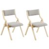 2 Pack Modern Folding Chairs with Padded Seat and Back, Wooden Dining Chairs Extra Chair for Guests Living Room Office Wedding Party