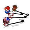 6pcs Reusable Silicone Straw Tip Caps - Scary Clown Design - Perfect for Halloween Decorations and Drinking