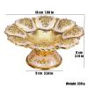 Gold Fruit Basket Flower Shape Festival Alloy Candy Food Nut Fruit High Storage Basket Wedding Home Desktop Tray Decoration