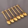 6pcs Gold Alloy Spoon Display Stand Kitchen Dessert Coffee Mixing Tableware Spoon Holder Swan Storage Box Wedding Gift Decorate